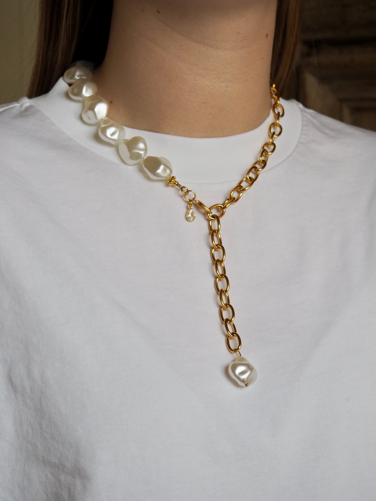 Darcy Pearl Drop Necklace