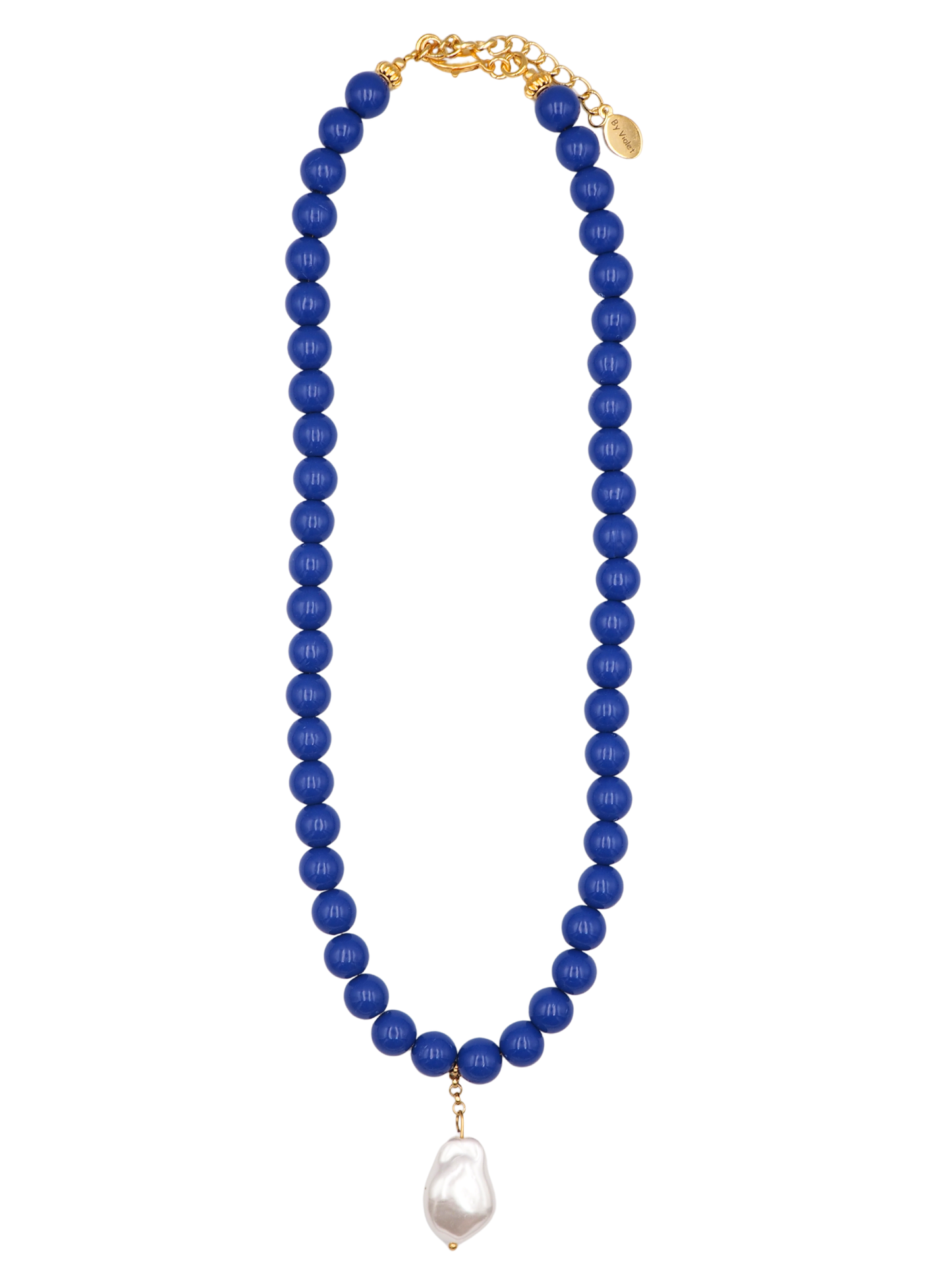 Maia Pearl Necklace Cobalt