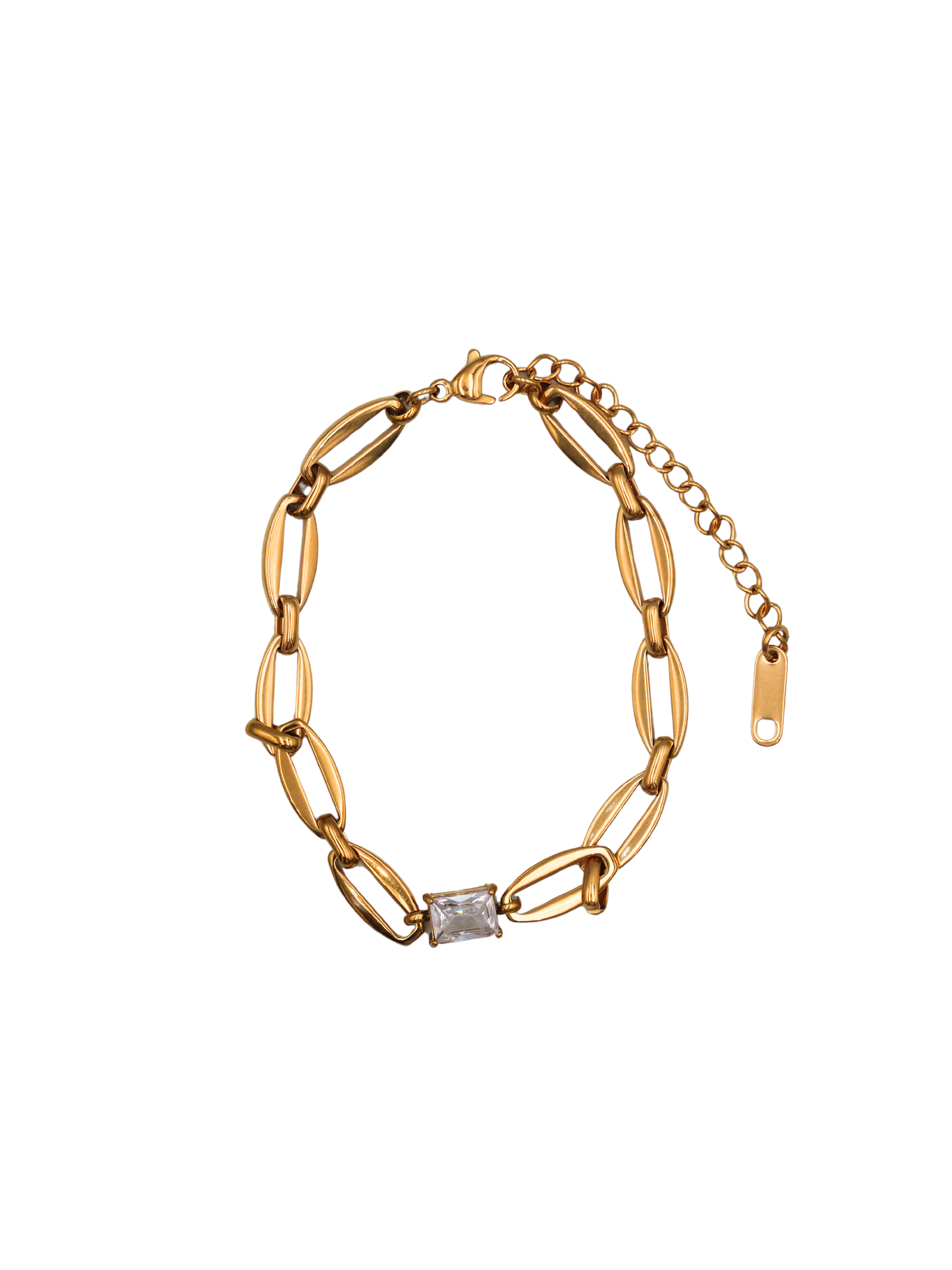 Gold Zirconia Chain Bracelet