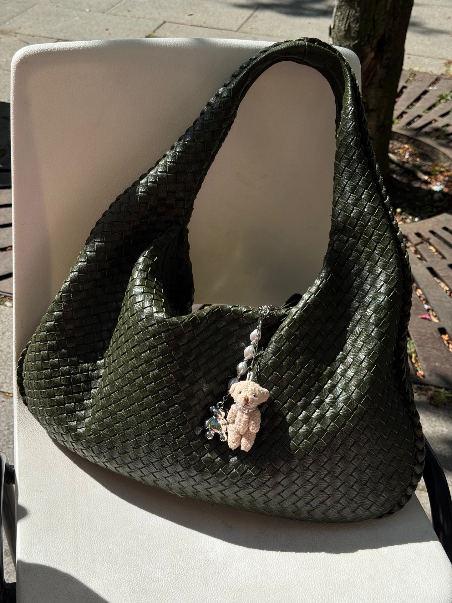 Teddy Pearl Bag Charm