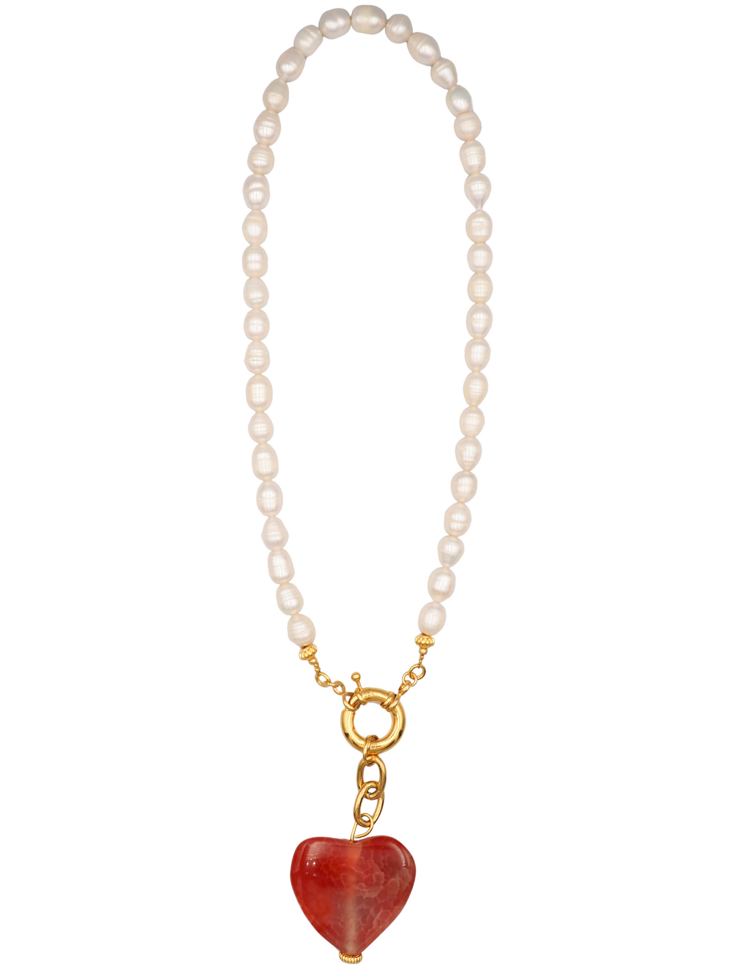 Ember Heart Pearl Necklace