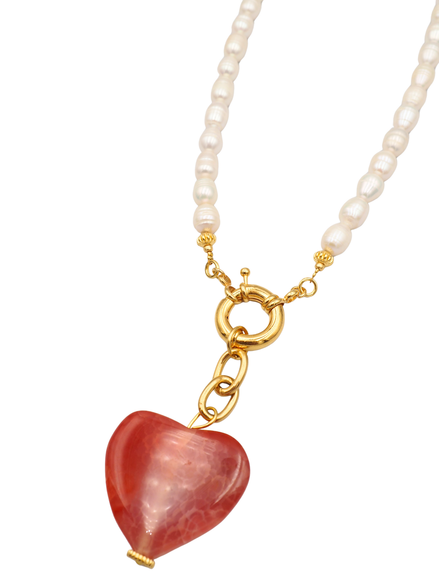 Ember Heart Pearl Necklace