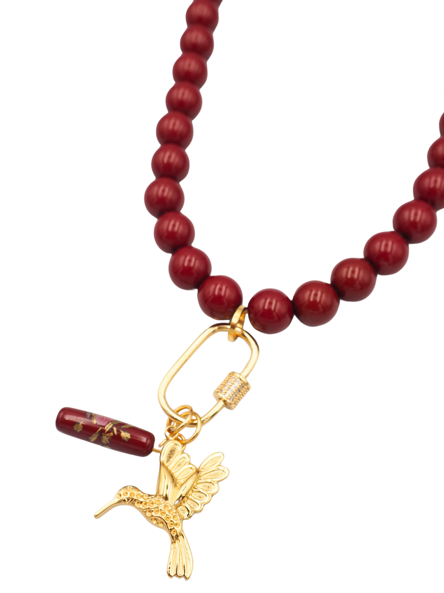 Willow Pearl Necklace Burgundy