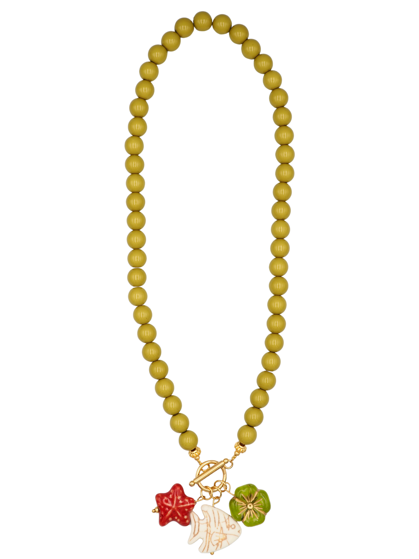 Autumn Pearl Necklace Green