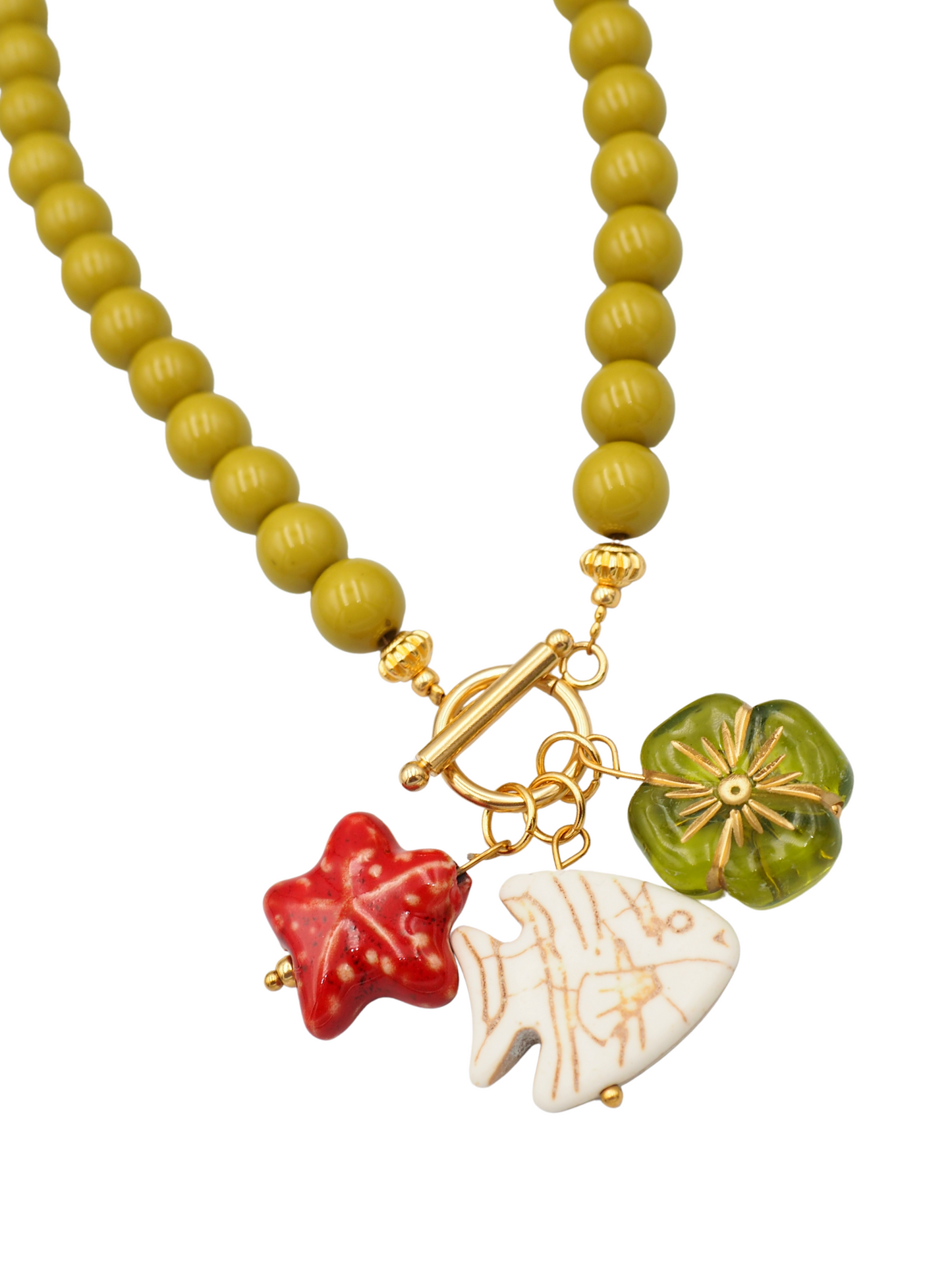 Autumn Pearl Necklace Green