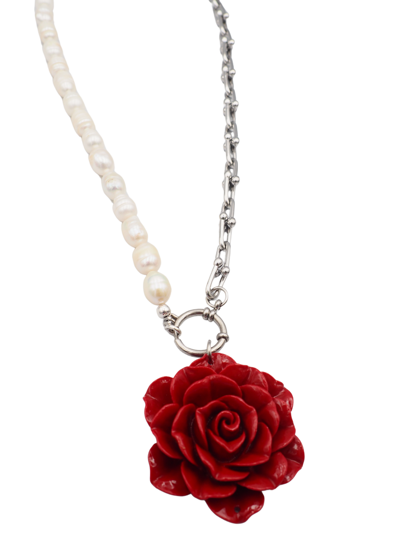 Una Big Pearl Necklace Silver