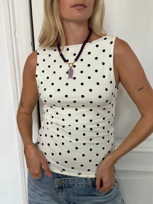 Maeve Beaded Necklace Purple