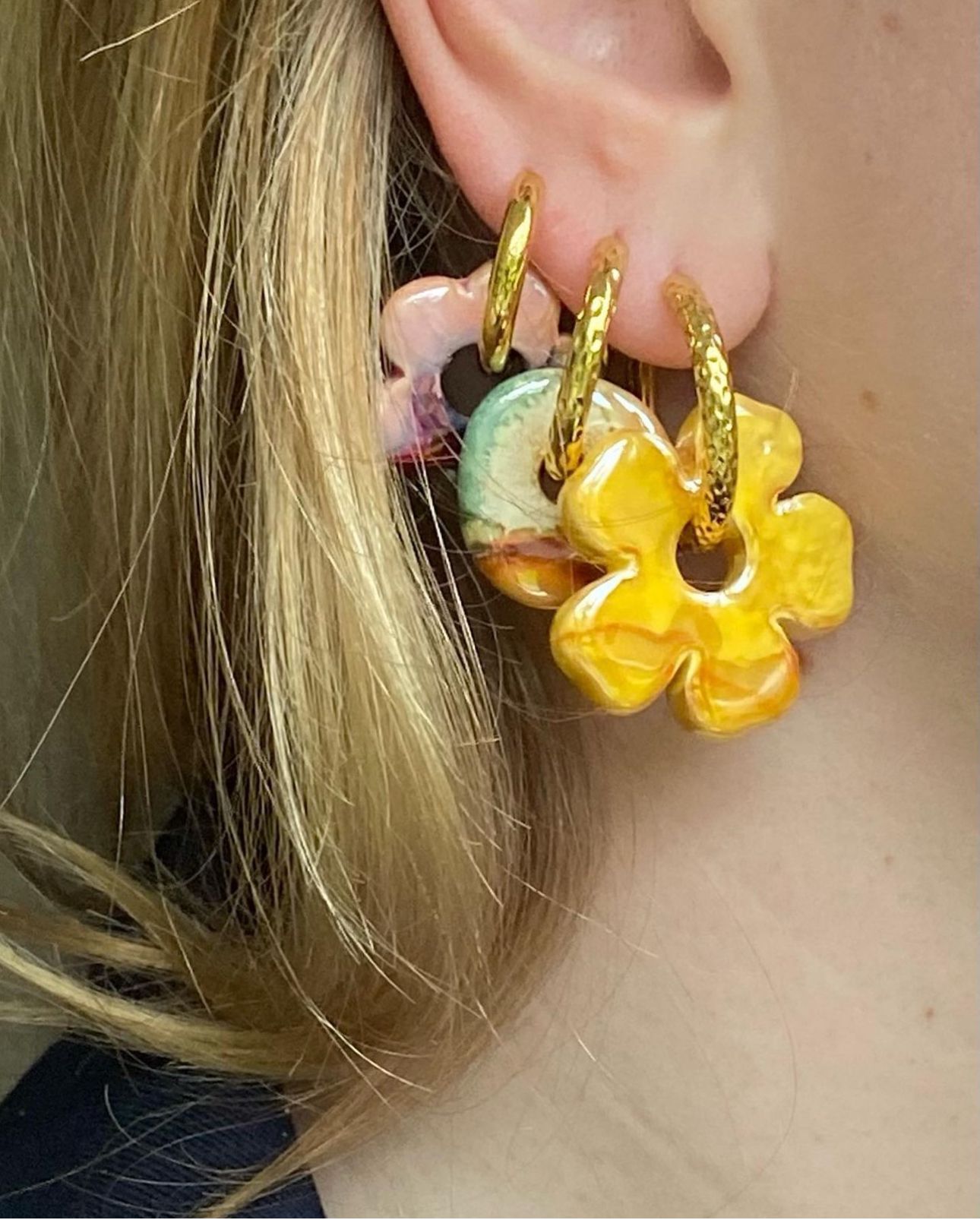 Big Flower Ceramic Earring