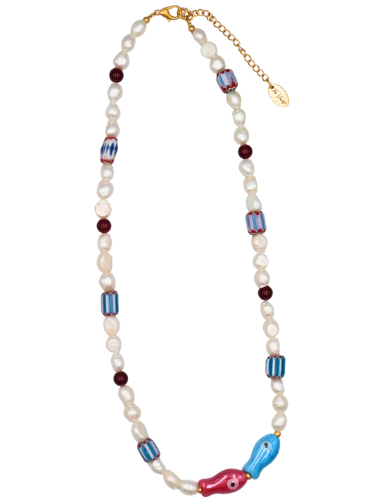 Kissy Fish Pearl Necklace