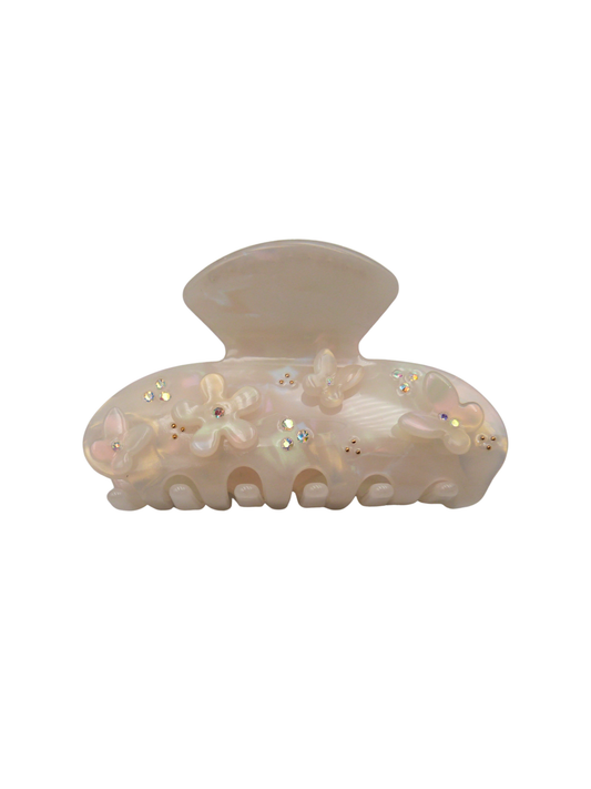 Butterfly Claw Clip Shiny Ivory