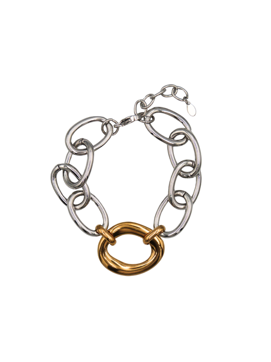 Duo Gold/Silver Big Chain Bracelet