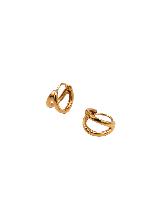 Double Gold Hoop Earring