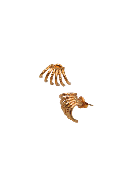Wide Fan Double Earrings