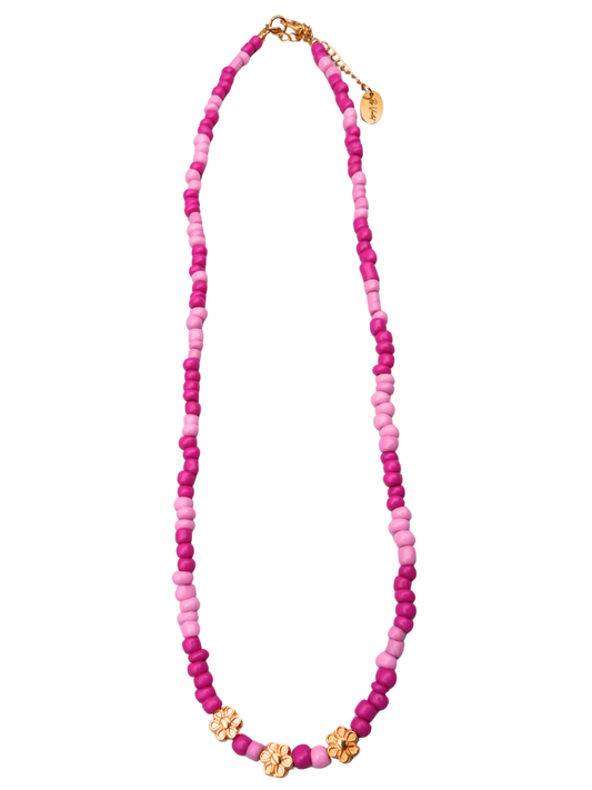 Pink Daisy Necklace