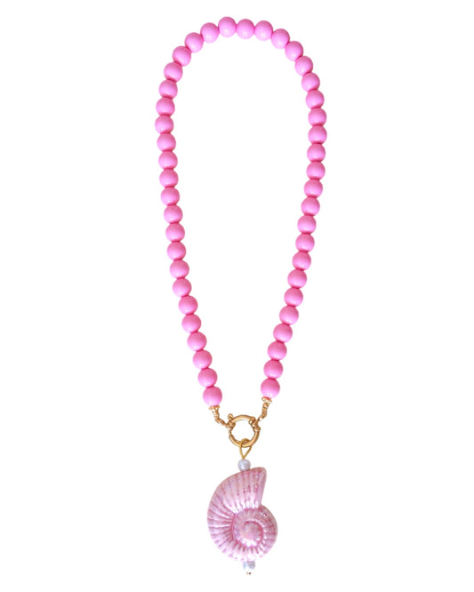 Isah Beaded Necklace Pink