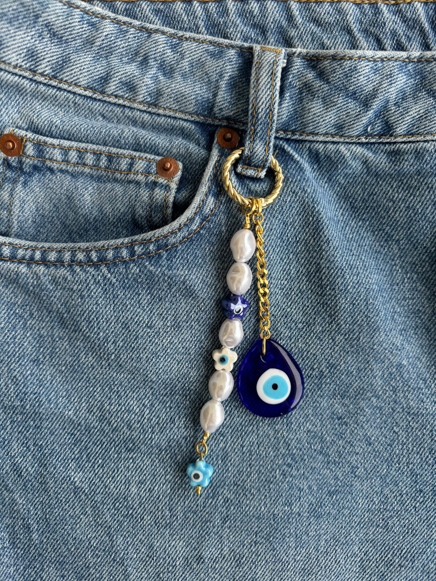 Blue Evil Eye Bag Charm