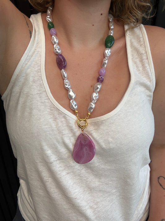 Lila & Jade Pearl Necklace