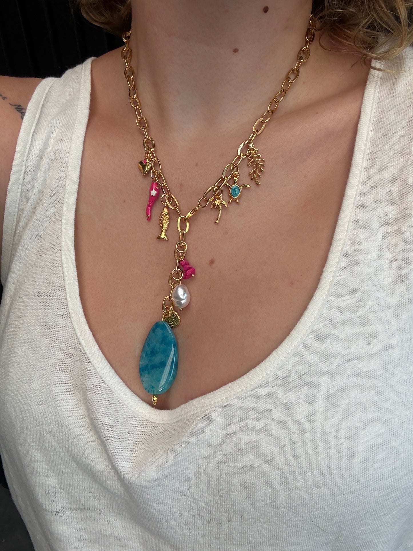 Cyaan Charm Necklace