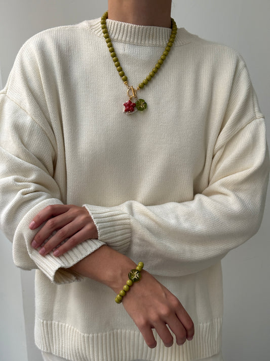 Autumn Pearl Bracelet Green