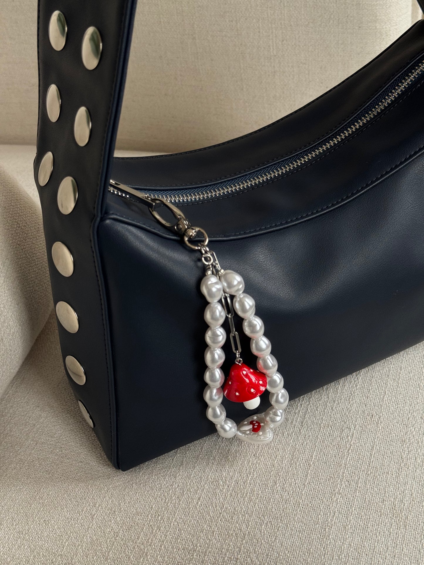 Mushroom Pearl Bag Charm