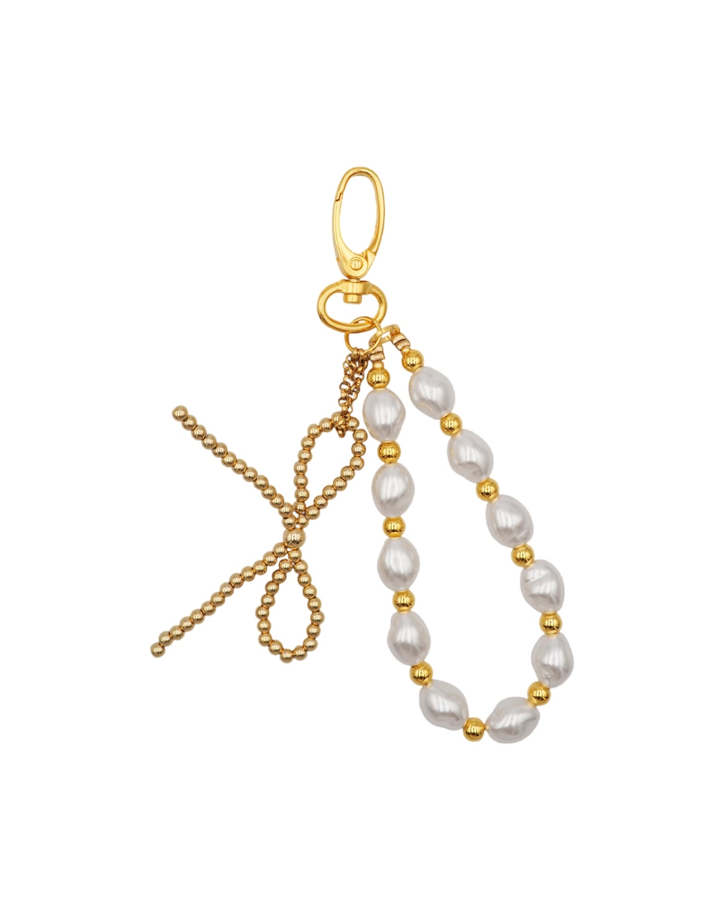 Golden Pearl Bag Charm