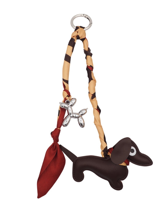 Silk Scarf Dog Bag Charm