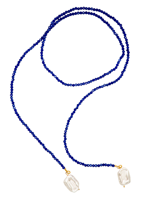 Naiya Pearl Necklace Cobalt Blue