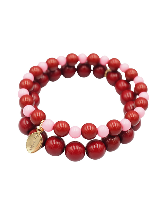 Mable Bracelet Duo Burgundy/Pink