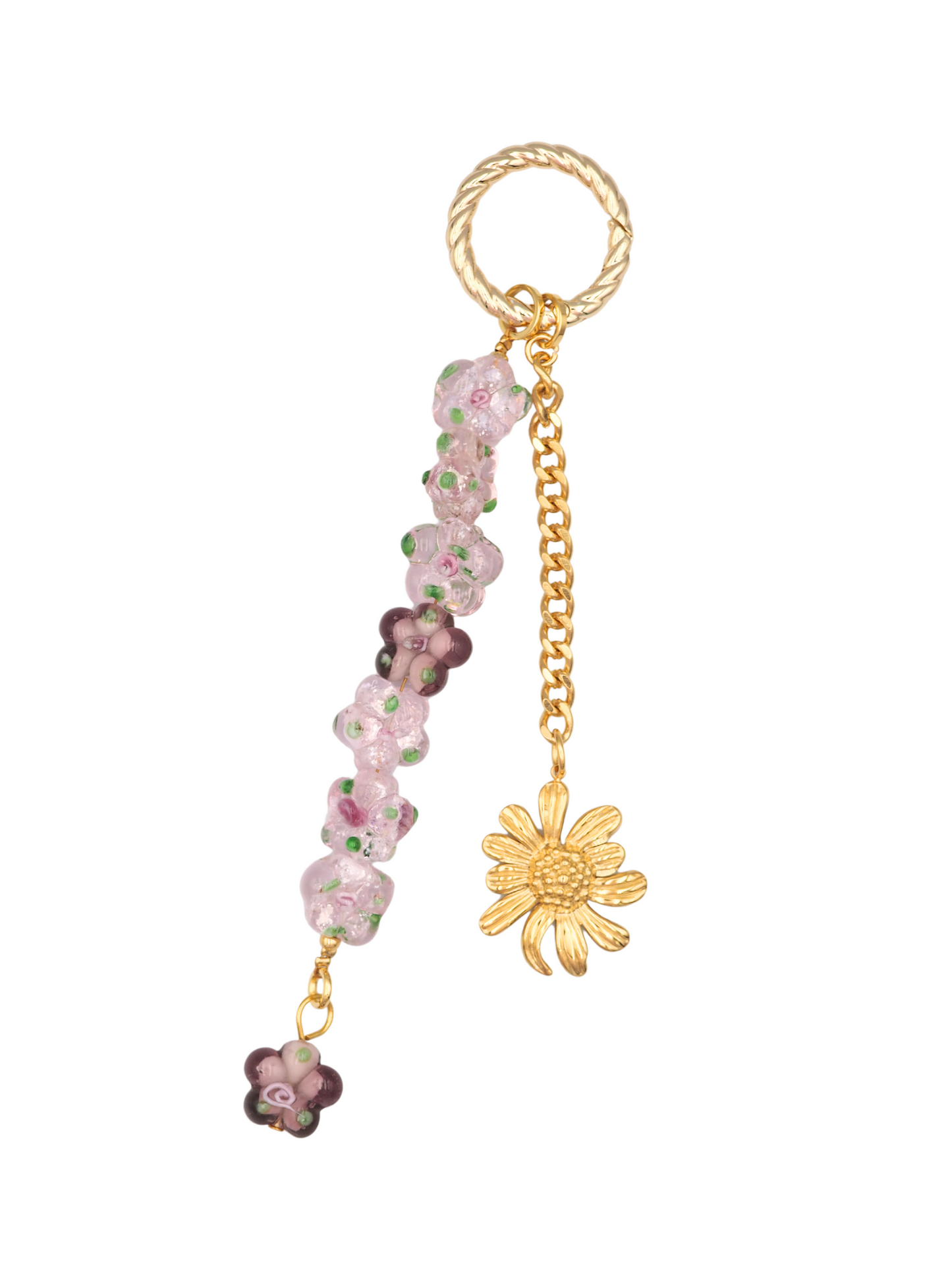 Lilac Floral Bag Charm