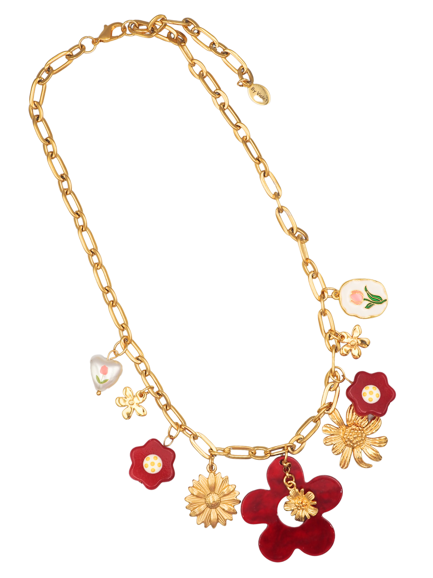 Bliss Blossom Red Charm Necklace