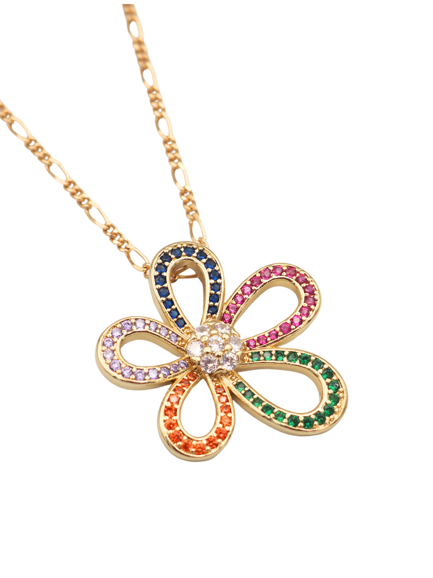 Zirconia Flower Necklace