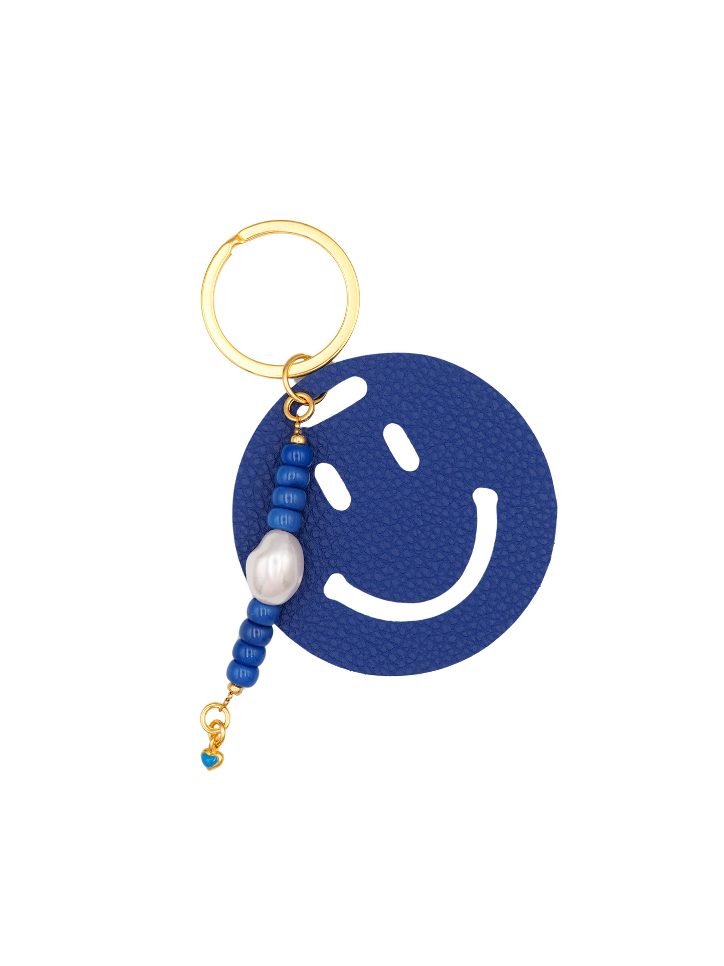 Blue Smiley Keychain