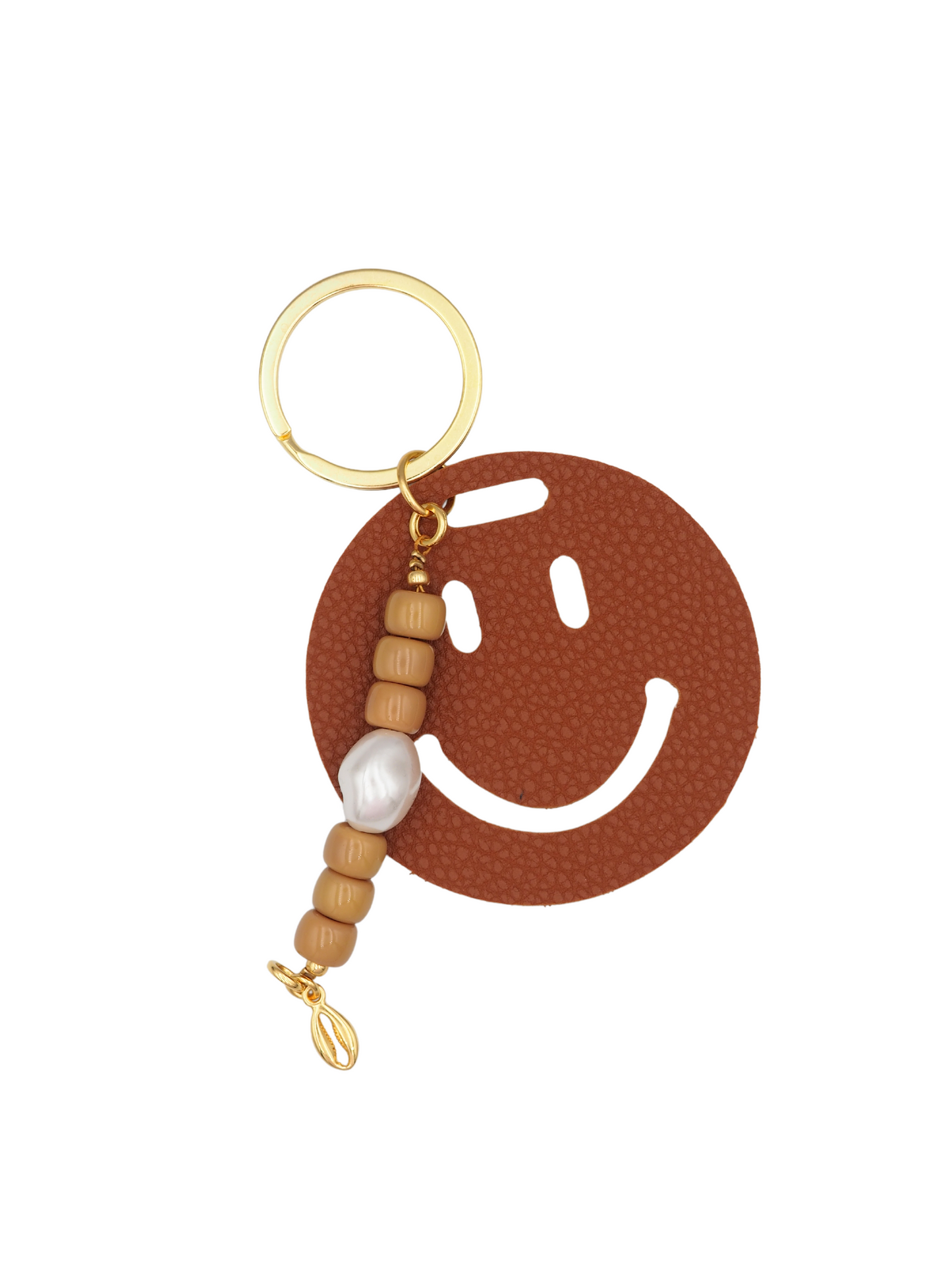 Brown Smiley Keychain